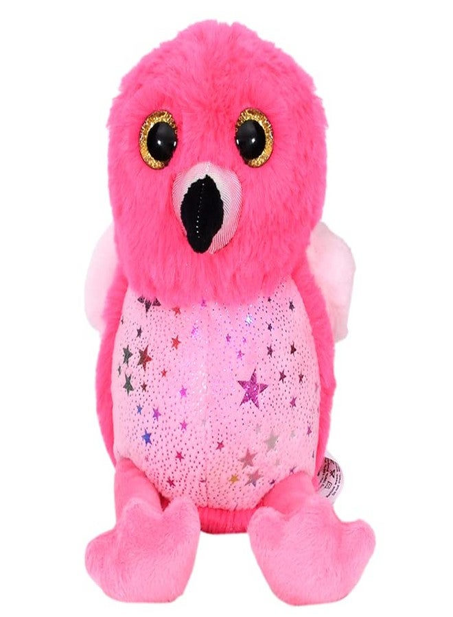 Mirada Plush Bird Stuffed Toy Pink Foil Glitter Eye Flamingo Soft Toy -18cm - Image 1